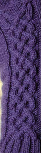 The closeup of the celtic or (endless knot) cables