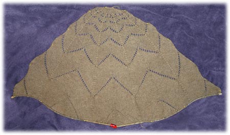 Elann's flower petal shawl as of rows 120/121