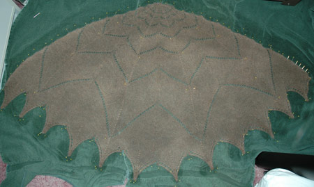 TADA! - a finished flower petal shawl!!